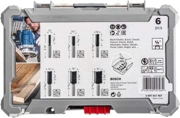 Bosch Freze Ucu Pro Set 1/4 İnç Şaftlı Düz (6 Parça) - 2607017467