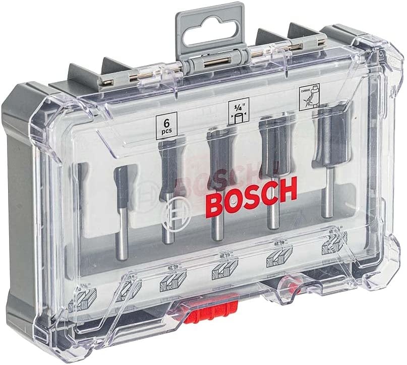 Bosch Freze Ucu Pro Set 1/4 İnç Şaftlı Düz (6 Parça) - 2607017467