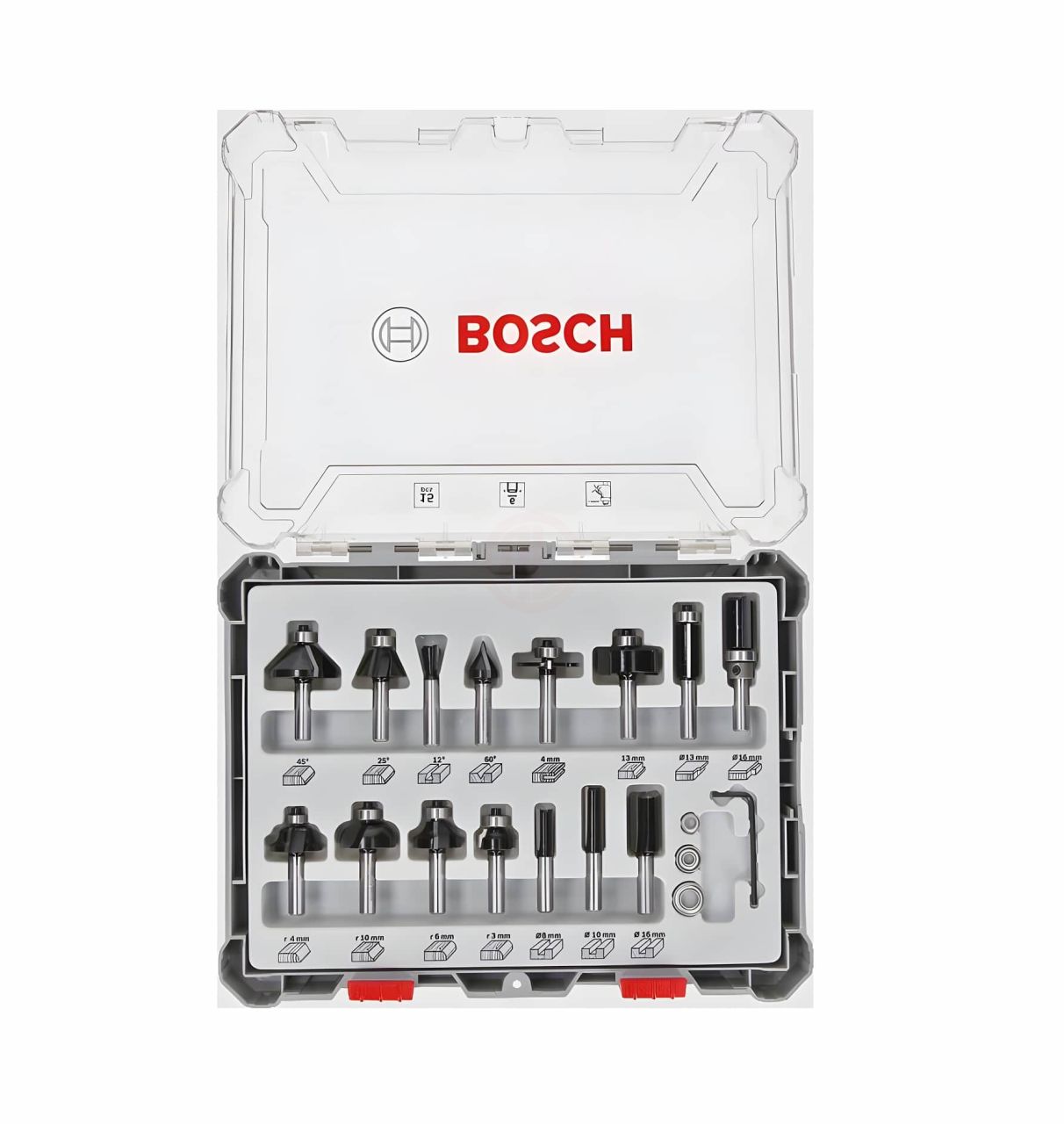Bosch Freze Ucu Pro Set 1/4 İnç Şaftlı Karışık (15 Parça) - 2607017473