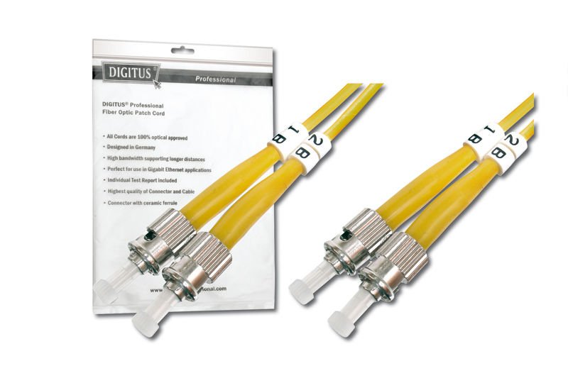 Assmann Digitus St-St Fiber Optik Patch Kablo, 3 Mt, Singlemode, Duplex, 09/125