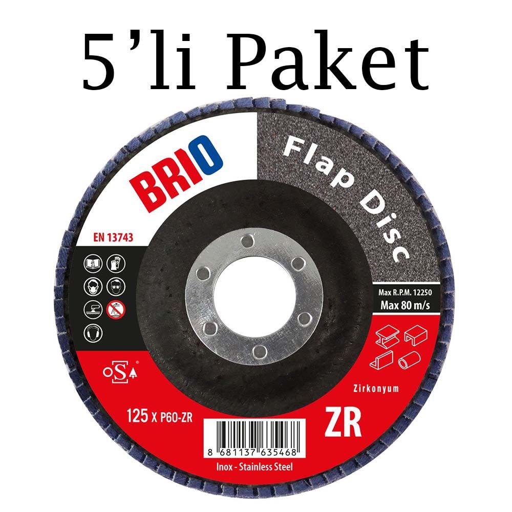 Brio Flap Disk 125XP60 Zr 5'li Paket