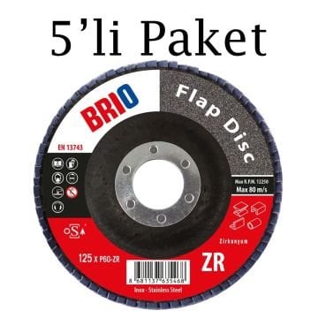 Brio Flap Disk 125XP60 Zr 5'li Paket