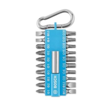 Bosch 21 Parça Yaylı Kancalı Vidalama(Mavi) 8'li Karton Standlı - 2607012001