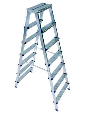 Saraylı Metal Çift Çıkışlı Merdiven 7+7 Basamaklı