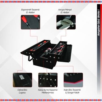 Brio Takım Çantası Dolu 3 Gözlü 420 mm