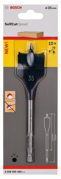 Bosch SelfCut Speed Yaprak Ahşap Matkap Ucu 1/4 İnç Altıgen Şaft 35x152 mm - 2608595499