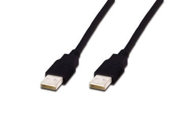 Assmann Usb 2.0 Bağlantı Kablosu, Usb A Erkek -Usb A Erkek, 1 Mt, Awg 30, Usb 2.0 Uyumlu, Siyah Renk