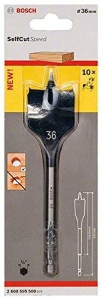 Bosch SelfCut Speed Yaprak Ahşap Matkap Ucu 1/4 İnç Altıgen Şaft 36x152 mm - 2608595500