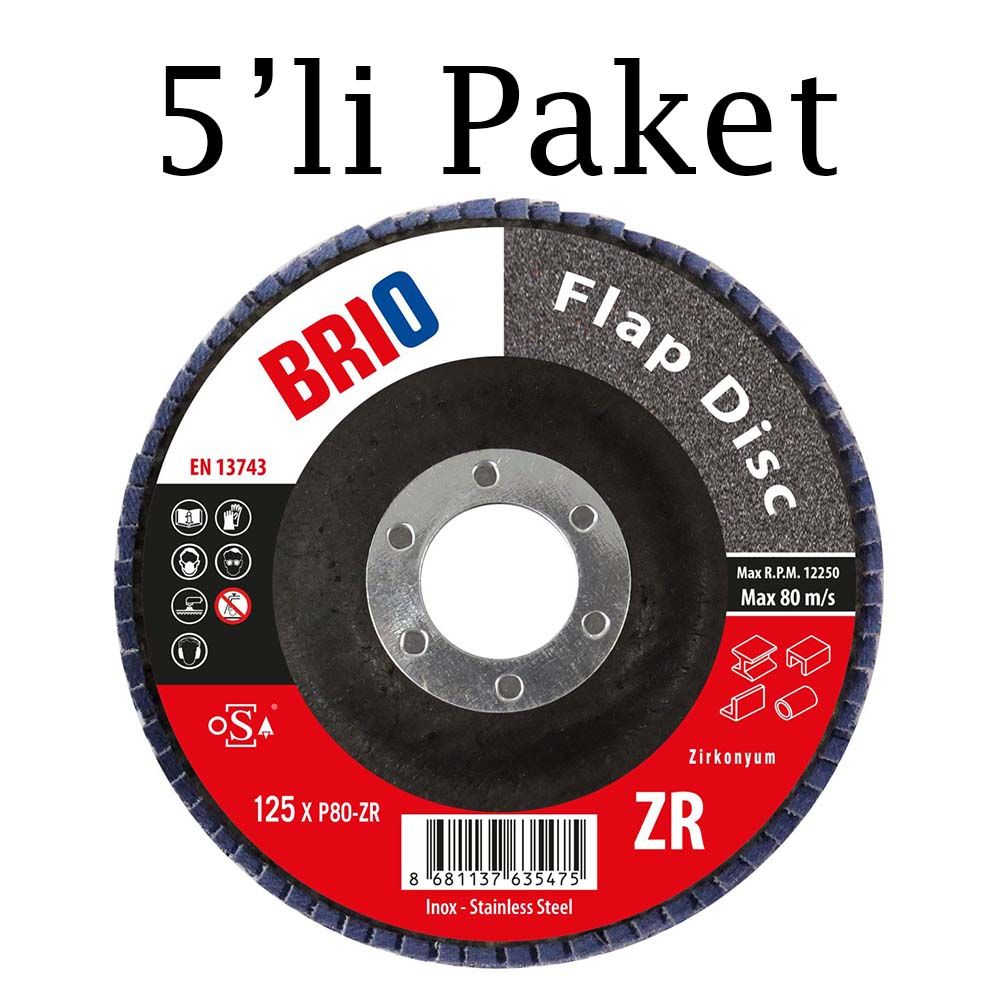 Brio Flap Disk 125XP80 Zr 5'li Paket