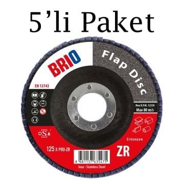 Brio Flap Disk 125XP80 Zr 5'li Paket