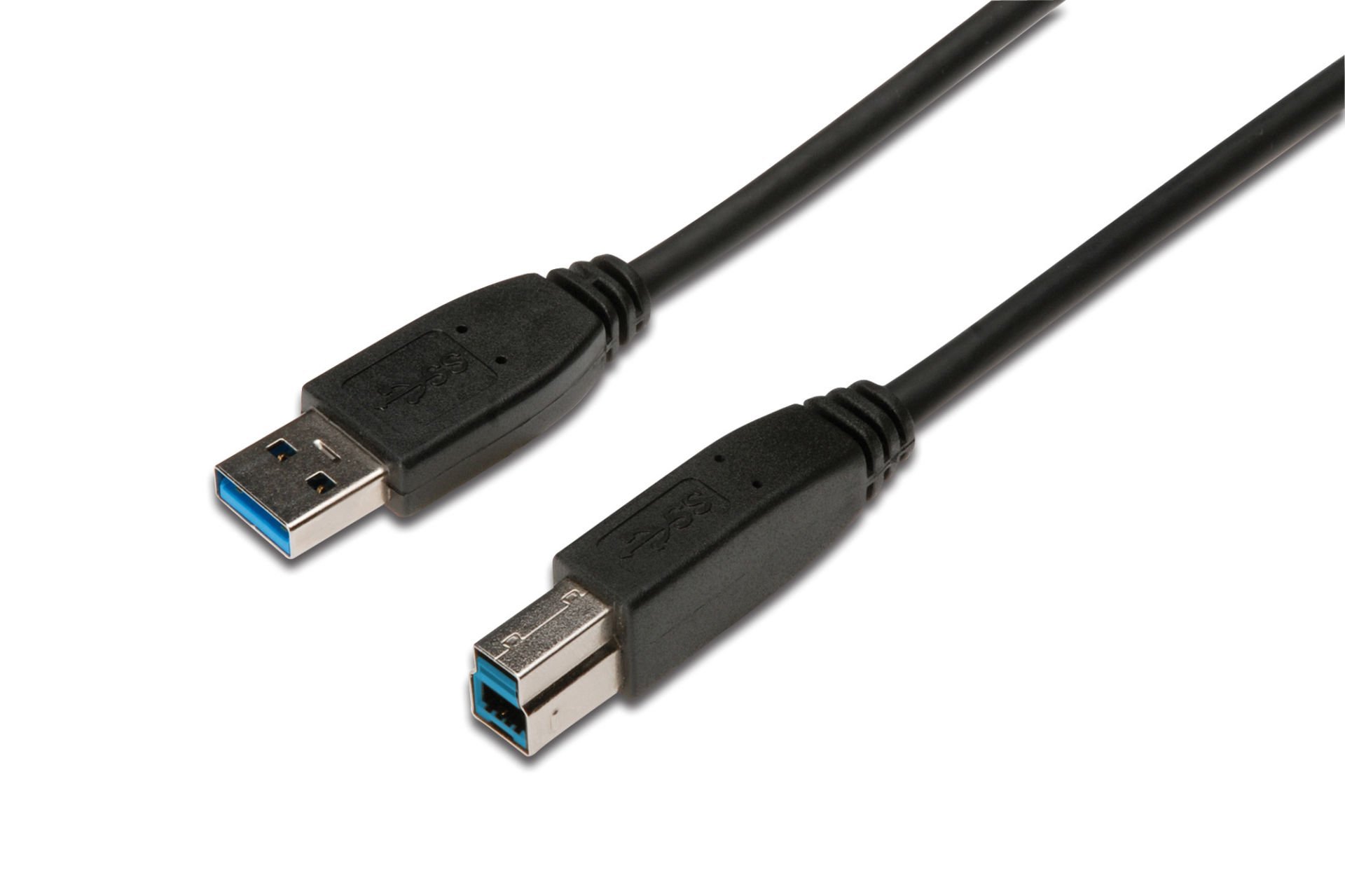 Assmann Usb 3.0 Bağlantı Kablosu, Usb A Erkek - Usb B Erkek, 1.80 Mt, Cu, Awg 28, 2X Zırhlı, Ul, Siyah Renk