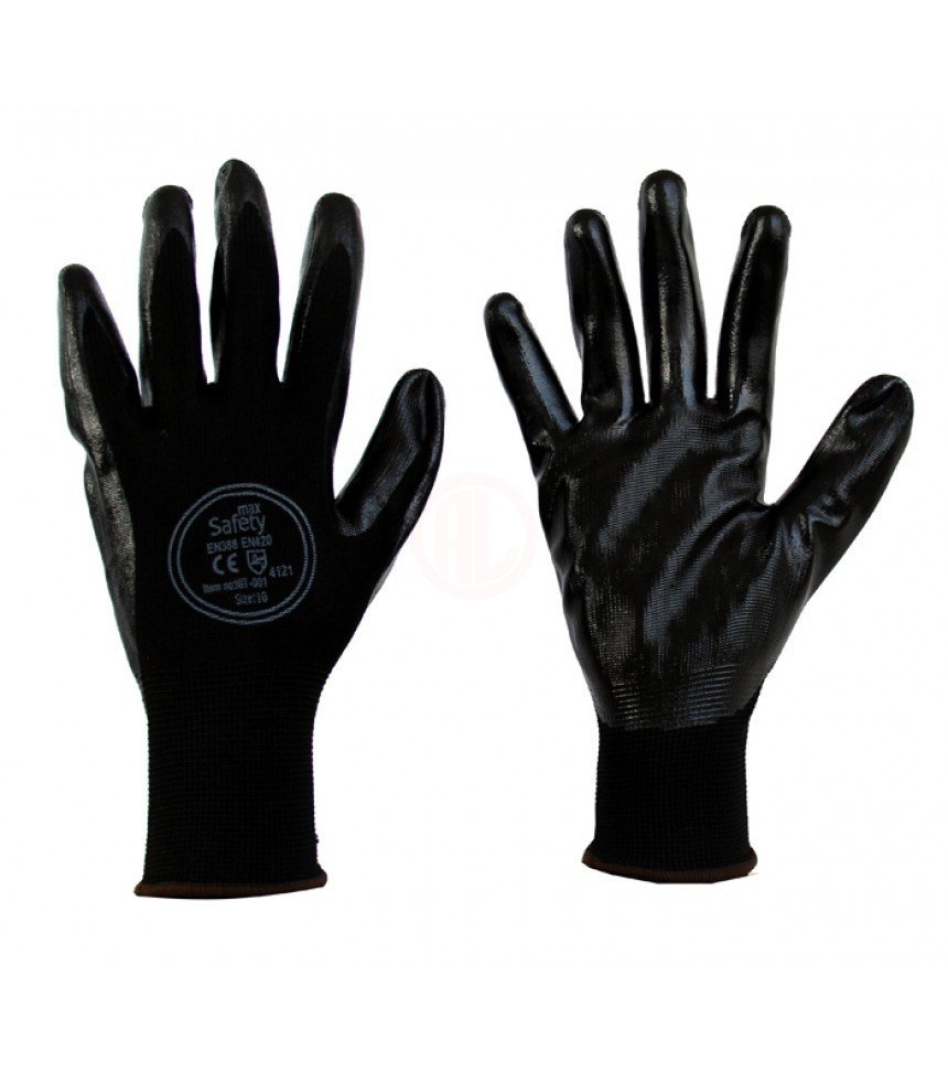 Maxsafety NIT-001 SİYAH NİTRİL MONTAJ ELDİVENİ NO 10 - MAXNIT-001