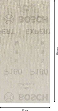 Bosch Ağ Zımpara Expert M480 93x186 mm 180 Kum (50 Adet) - 2608900756
