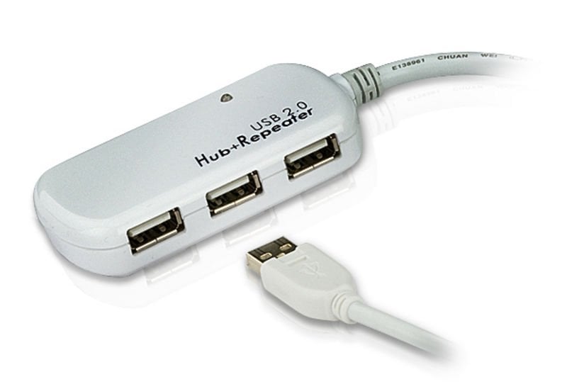 Aten 4 Port Usb 2.0 Sinyali Aktif Uzatıcı Hubı, 12 Mt (Zincirleme Bağlantı İle Maksimum 60 Mt)