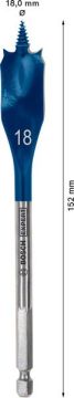 Bosch Ahşap Matkap Uç Expert SCS Yaprak HEX 18x152 mm - 2608900317