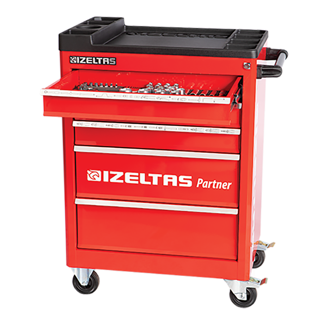 İzeltaş Partner Serisi Takım Dolabı Kırmızı Boş (5 Çekmeceli)