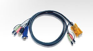 Aten Usb Kvm (Keyboard/Video Monitor/Mouse) Switch İçin Kablo, 5 Mt, 1 X Sphd-15 Erkek, 2 X Audio Plug 1 X Monitör 15 Pin Hdb Erkek, 1 X Klavye / Mouse Usb A Erkek, 2 X Audio Yuvası