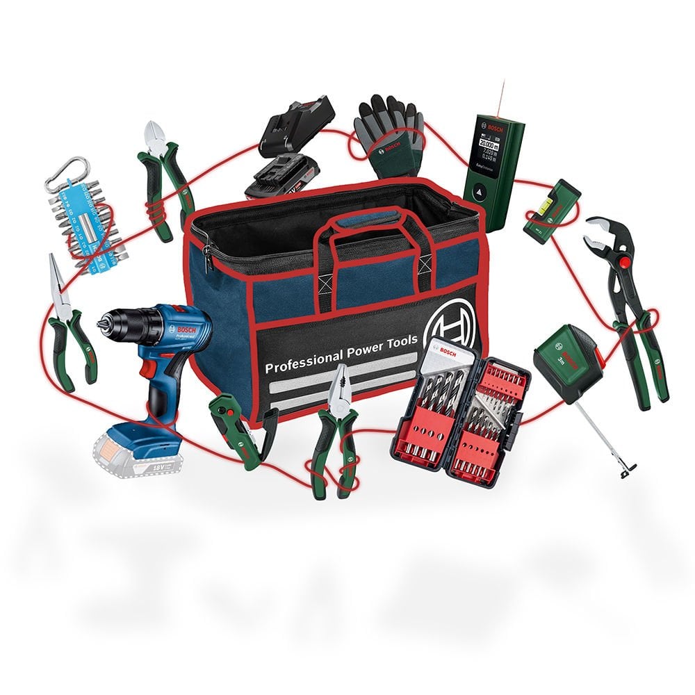 Bosch Akülü Vidalama Matkabı GSR 185-LI + Alet Seti 12 Parça