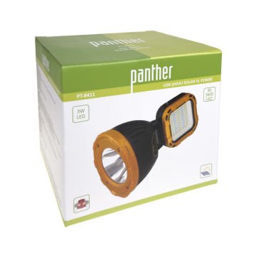 PANTHER PT-8411 USB ŞARJLI SOLAR EL FENERİ