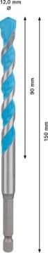 Bosch Çok Amaçlı Matkap Ucu Expert HEX-9 MC 12x150mm - 2608900583
