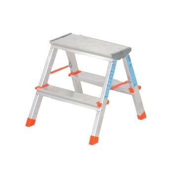 Saraylı Alüminyum Çift Taraflı Merdiven 2+2 Basamaklı