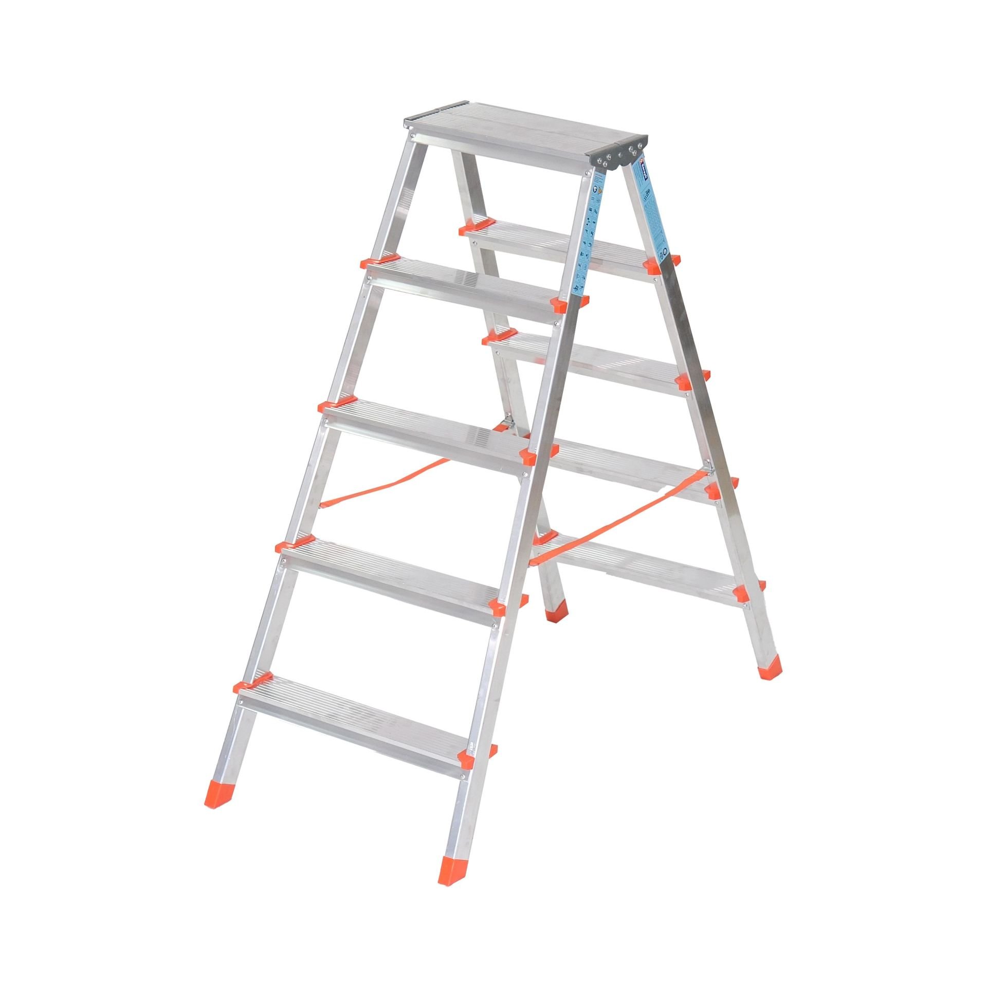 Saraylı Alüminyum Çift Taraflı Merdiven 5+5 Basamaklı