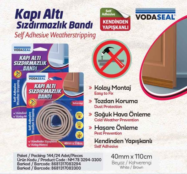 Vodaseal KAPI ALTI SIZDIRMAZLIK BANDI 40 MM x 110 CM - 8681317083300