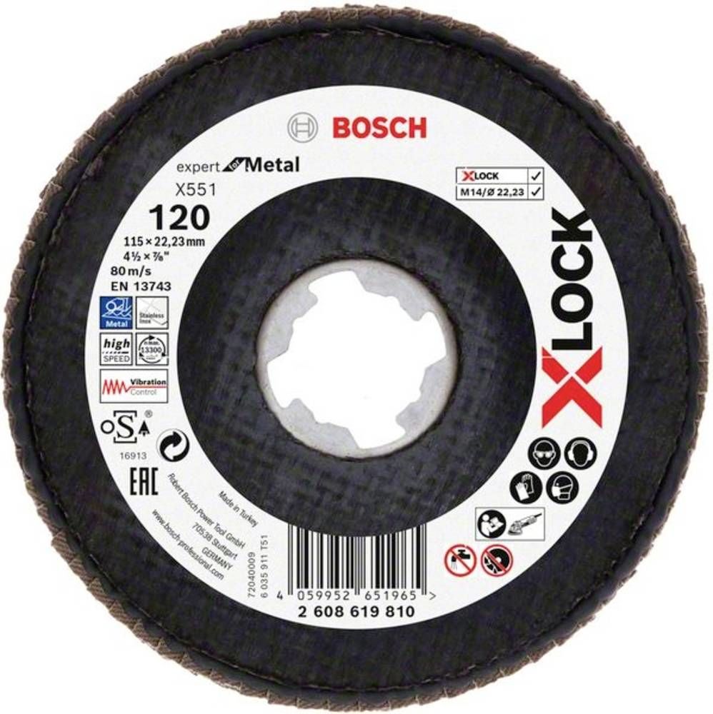Bosch x551 Exm Açılı Flap Disk x-Lock 120 Kum 115 Mm - 2608619810