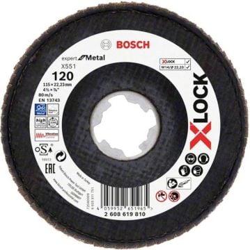 Bosch x551 Exm Açılı Flap Disk x-Lock 120 Kum 115 Mm - 2608619810