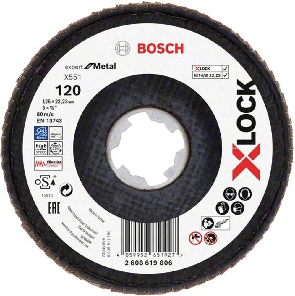 Bosch x551 Exm Açılı Flap Disk x-Lock 120 Kum 125 Mm - 2608619806