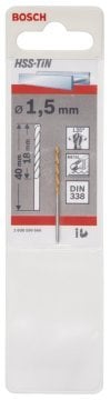 Bosch Metal Matkap Ucu HSS-TiN (DIN 338) Titanyum 1,5x40 mm (1 Adet) - 2608596666