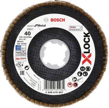 Bosch x551 Exm Açılı Flap Disk x-Lock 40 Kum 115 Mm - 2608619807