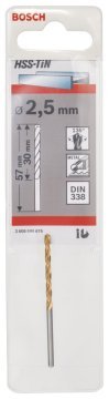 Bosch Metal Matkap Ucu HSS-TiN (DIN 338) Titanyum 2,5x57 mm (1 Adet) - 2608596676