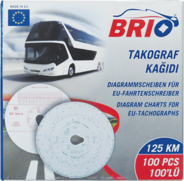Brio Takograf Kağıdı 125 Km 100 Lü