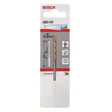 Bosch Metal Matkap Ucu HSS-TiN (DIN 338) Titanyum 3,0x61 mm (1 Adet) - 2608596681