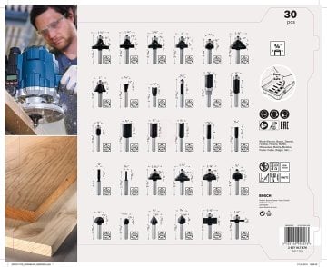 Bosch Freze Ucu Pro Set 1/4 İnç Şaftlı Karışık (30 Parça) - 2607017476