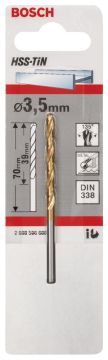 Bosch Metal Matkap Ucu HSS-TiN (DIN 338) Titanyum 3,5x70 mm (1 Adet) - 2608596686