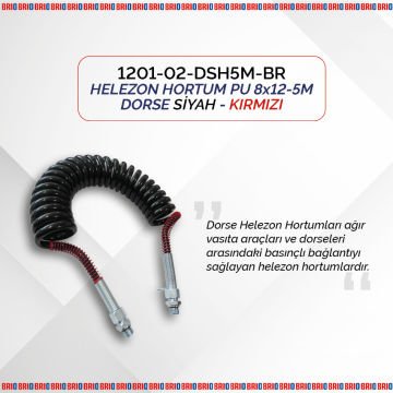 Brio Helezon Hortum Pu 8X12-5M Dorse Siyah - Kırmızı
