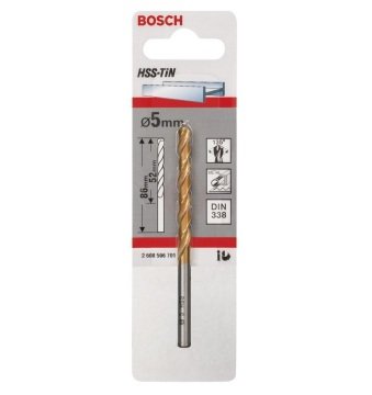 Bosch Metal Matkap Ucu HSS-TiN (DIN 338) Titanyum 5,0x86 mm (1 Adet) - 2608596701