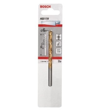 Bosch Metal Matkap Ucu HSS-TiN (DIN 338) Titanyum 6,0x93 mm (1 Adet) - 2608596711