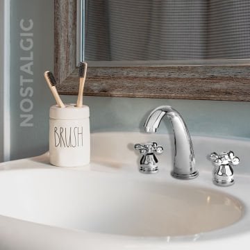 Newarc Nostalgic Üç Delikli Lavabo Bataryası Krom