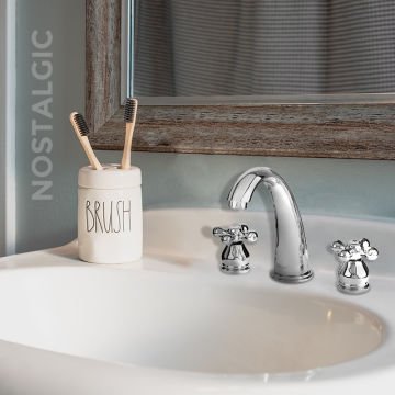 Newarc Nostalgic Üç Delikli Lavabo Bataryası Krom