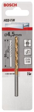 Bosch Metal Matkap Ucu HSS-TiN (DIN 338) Titanyum 4,5x80 mm (1 Adet) - 2608596696