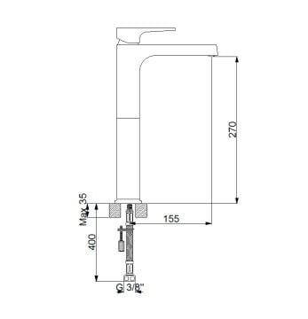 Newarc Aqua Çanak Tipi Lavabo Bataryası Krom