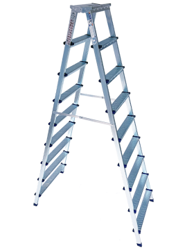 Saraylı Metal Çift Çıkışlı Merdiven 9+9 Basamaklı