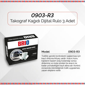 Brio Takograf Kağıdı Dijital Rulo 3 Lü