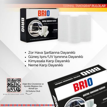 Brio Takograf Kağıdı Dijital Rulo 3 Lü