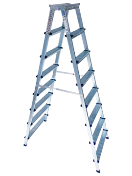 Saraylı Metal Çift Çıkışlı Merdiven 8+8 Basamaklı