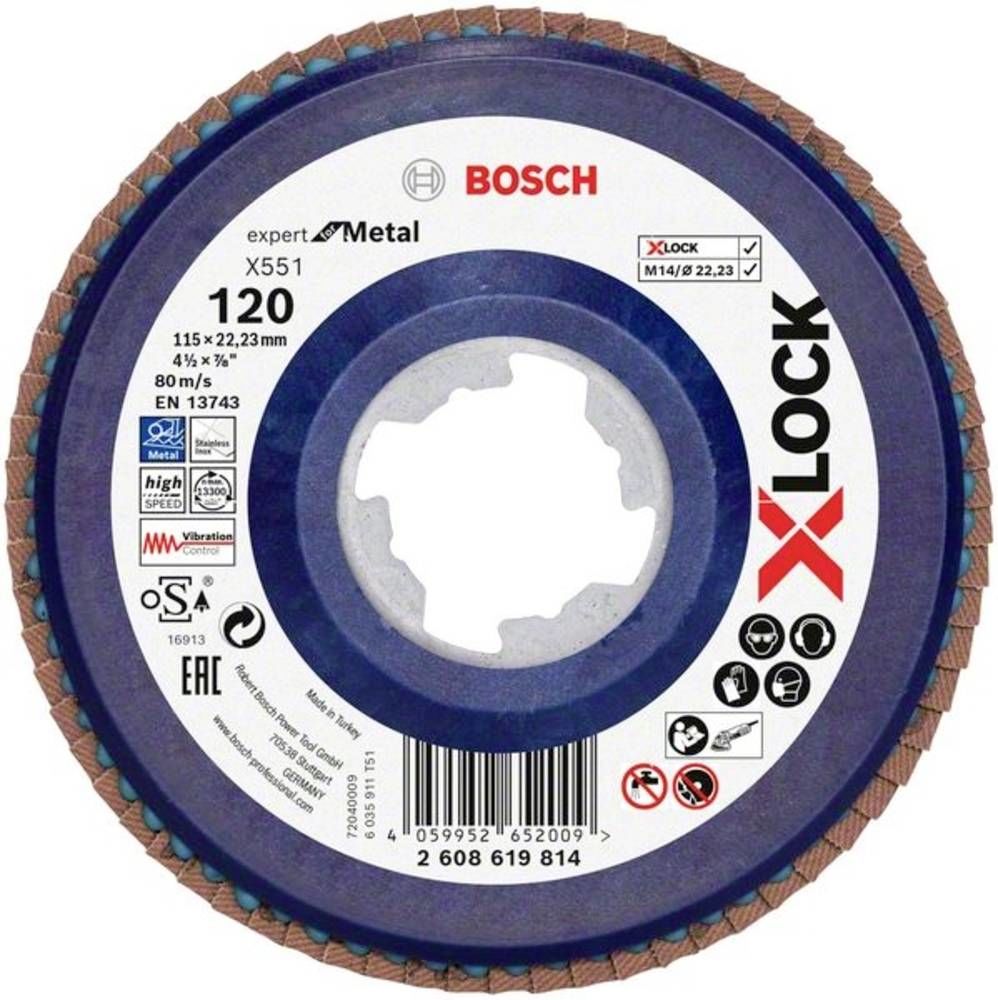 Bosch x551 Exm Düz Plastik Flap Disk x-Lock 120 Kum 115 Mm - 2608619814