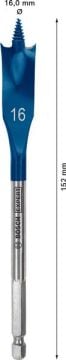 Bosch Ahşap Matkap Uç Expert SCS Yaprak HEX 16x152 mm - 2608900315